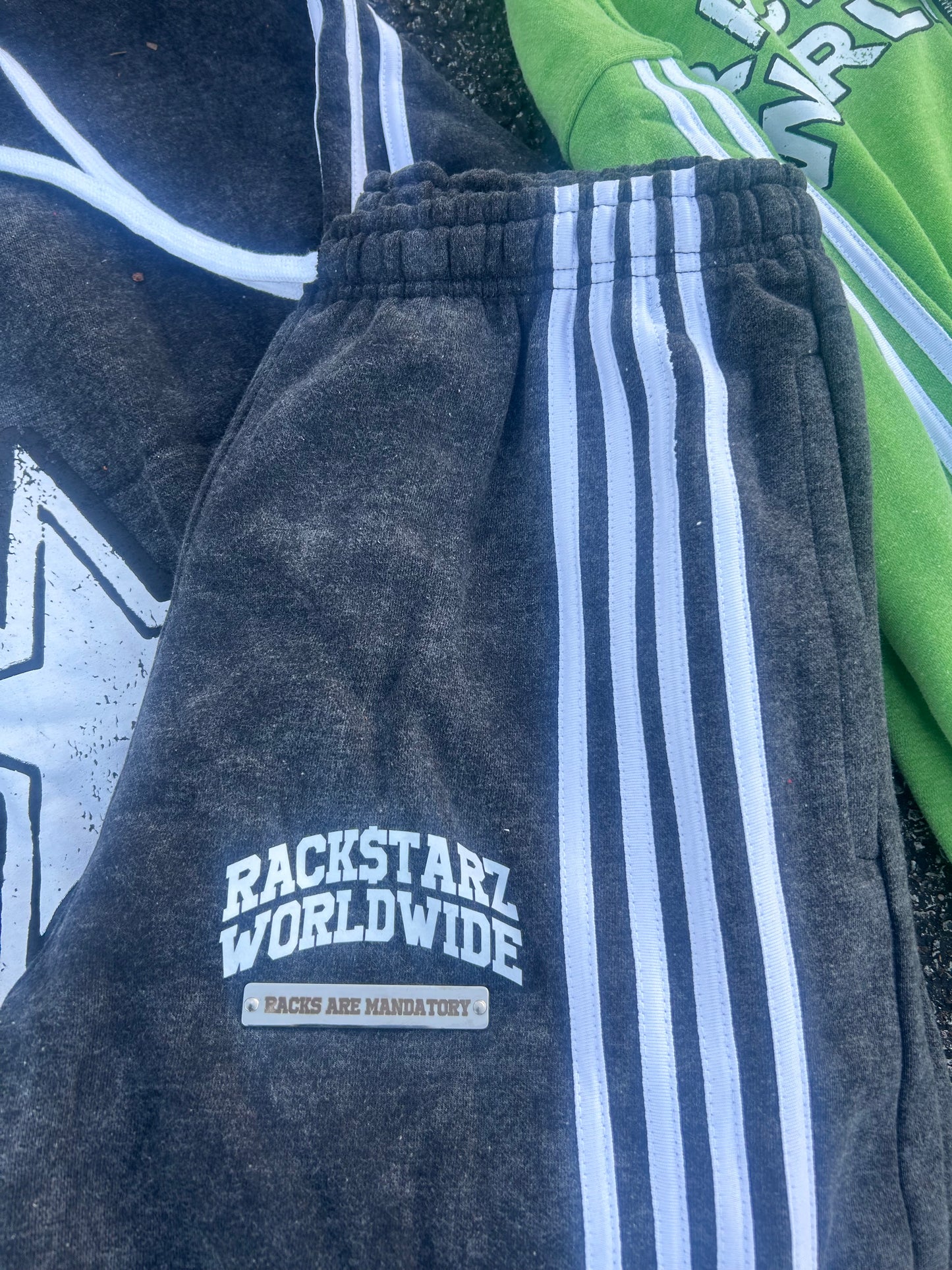 “Racks Are Mandatory” Striped SweatSuit