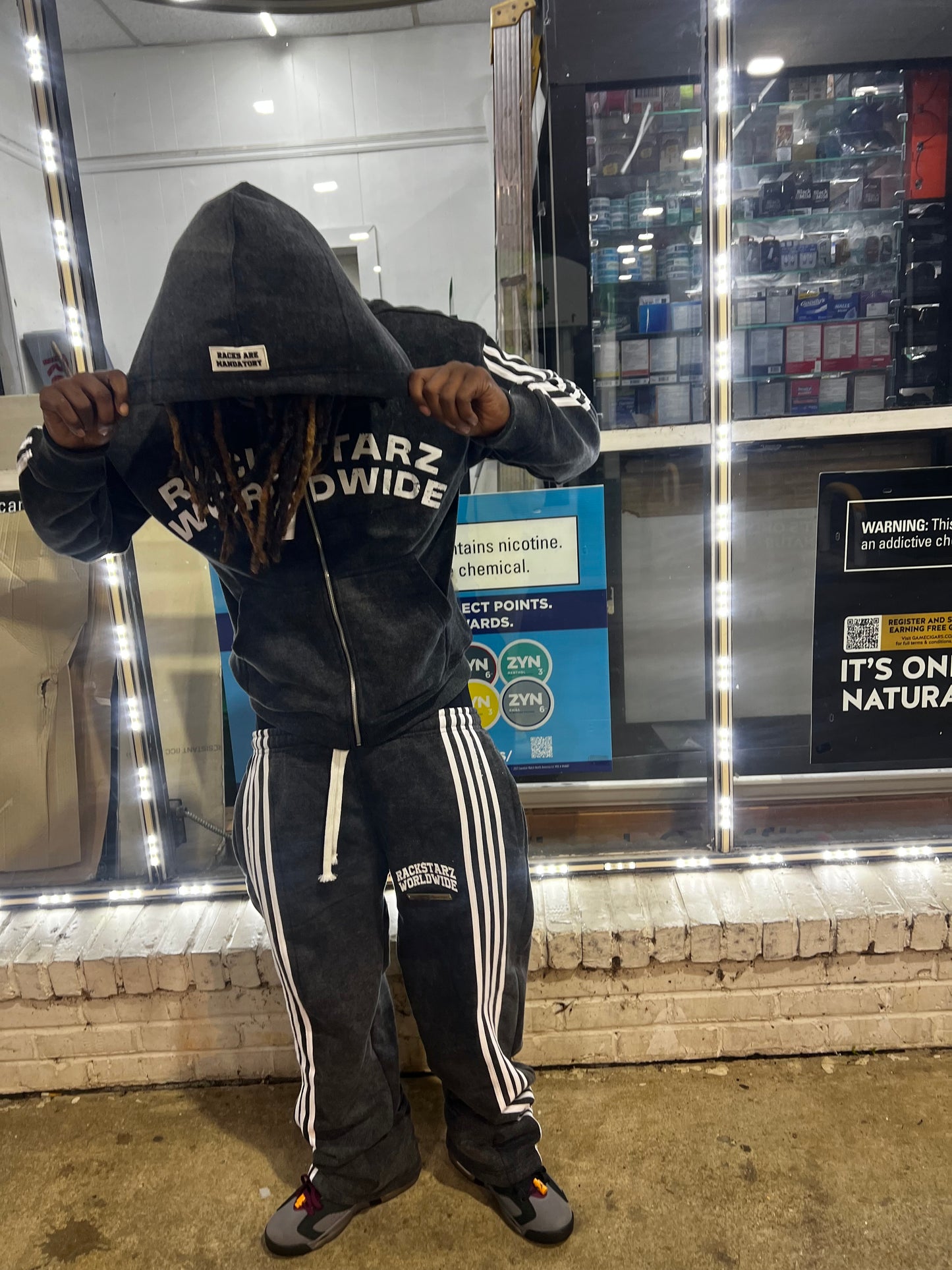 “Racks Are Mandatory” Striped SweatSuit
