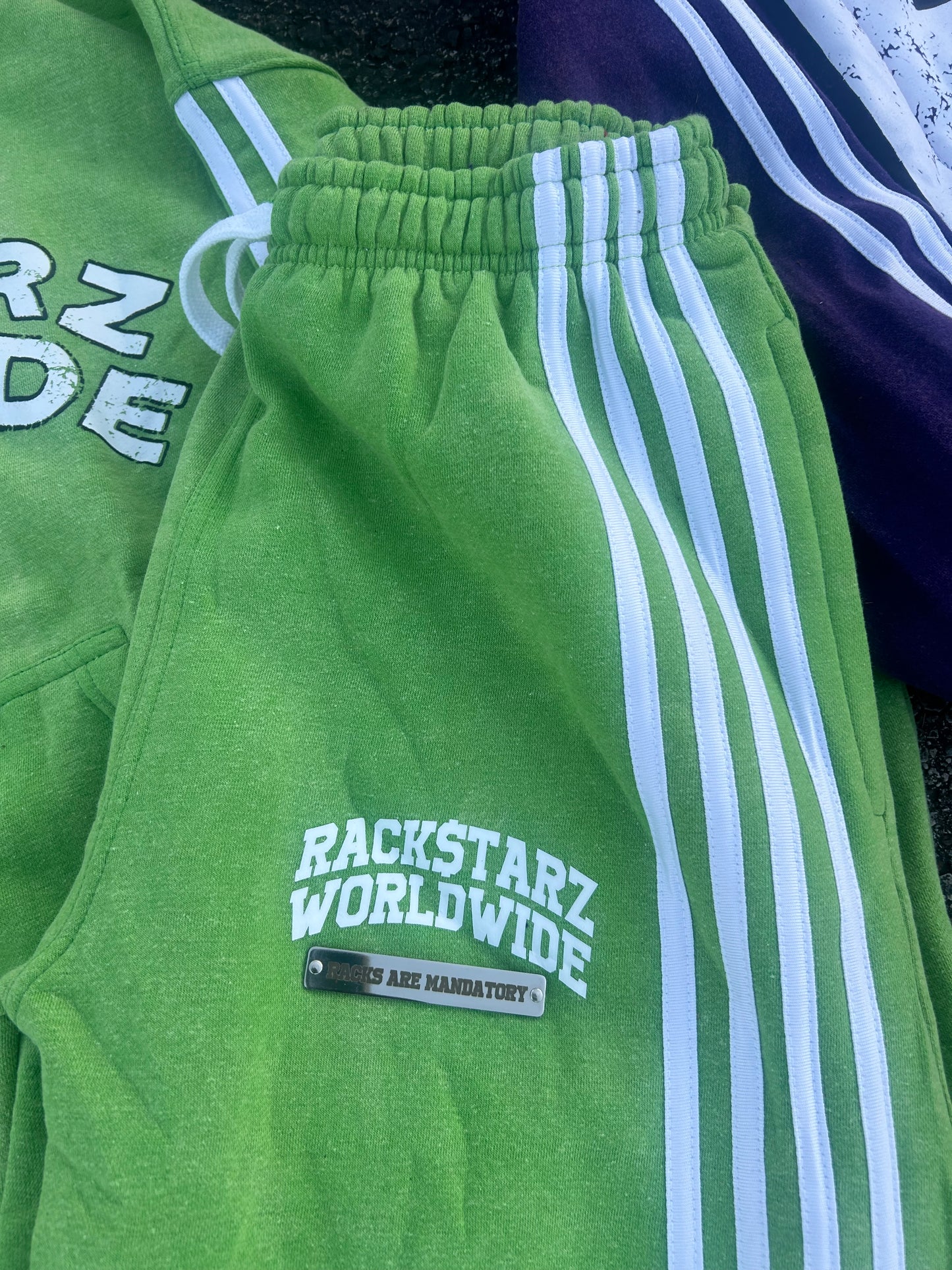 “Racks Are Mandatory” Striped SweatSuit