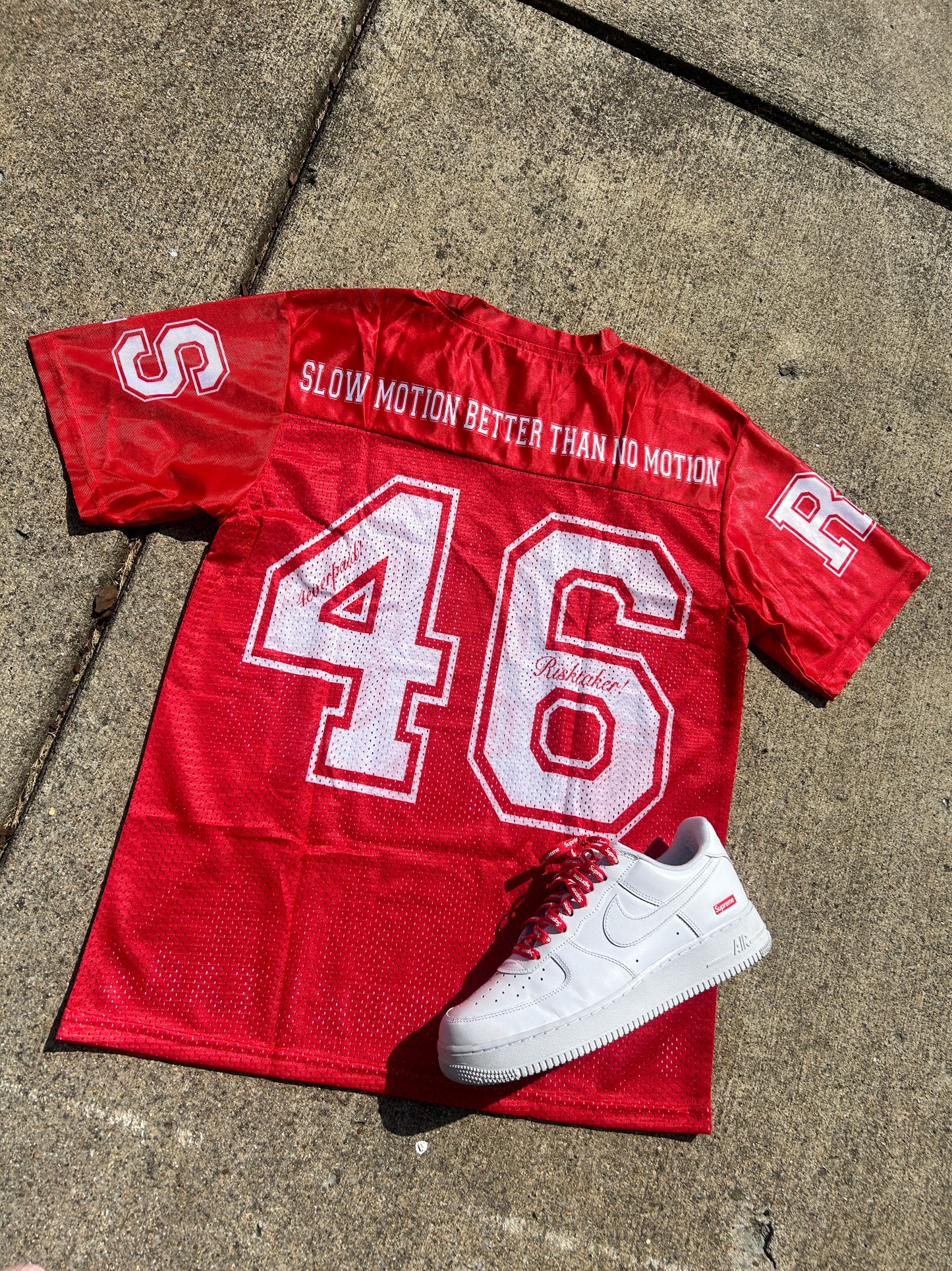 Red " In Racks We Trust " Jesery