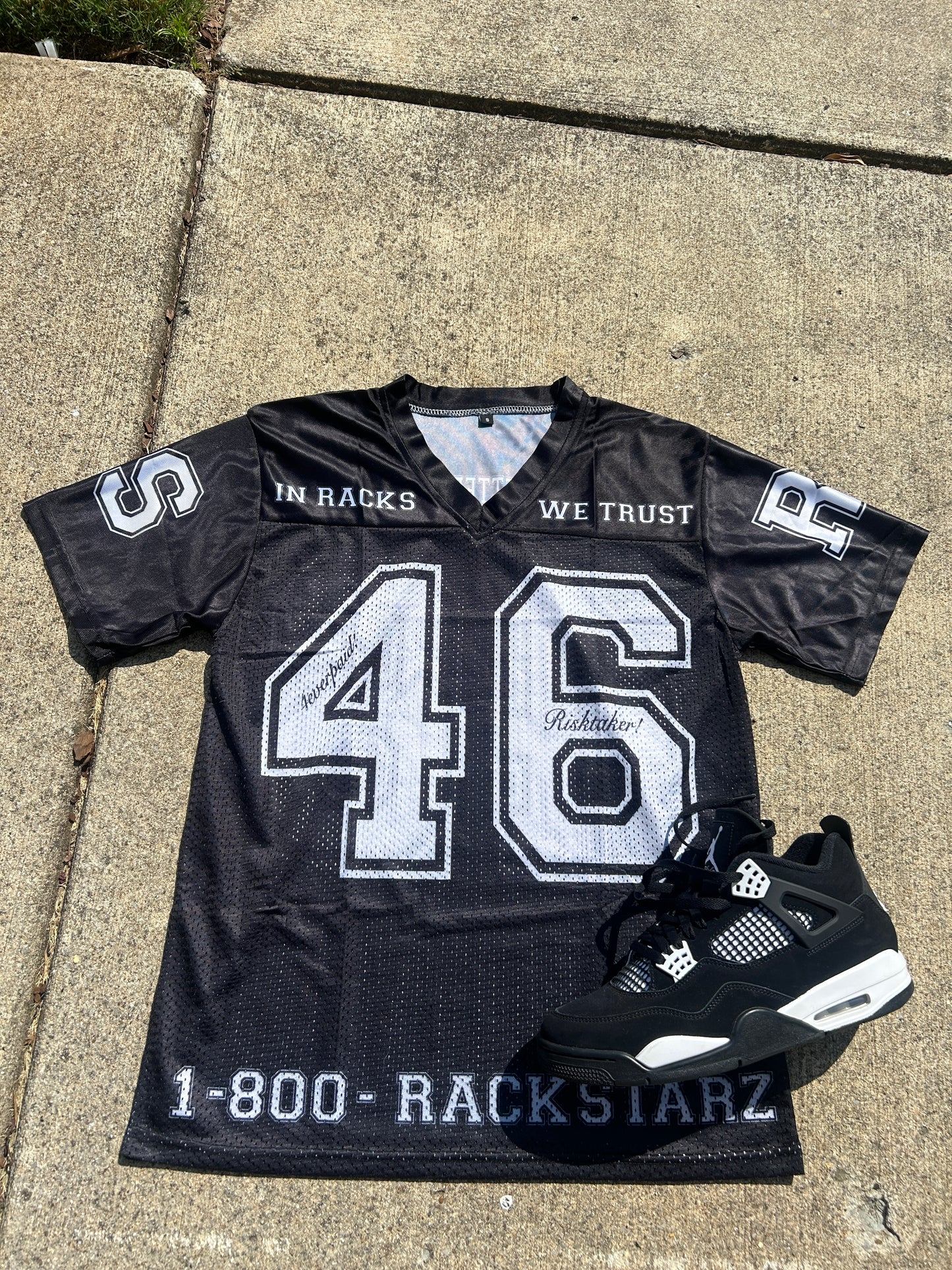 Black " In Racks We Trust " Jesery
