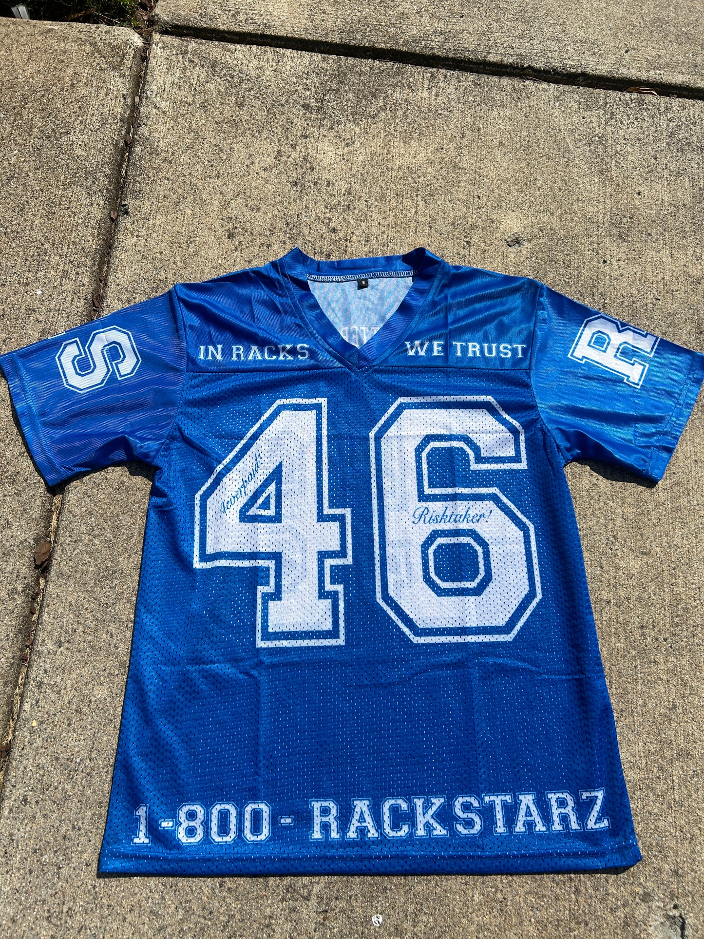 Blue " In Racks We Trust " Jesery